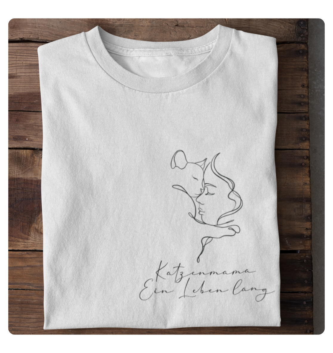 Katzenmama ein leben lang - Brusttasche - Unisex Bio T-Shirt