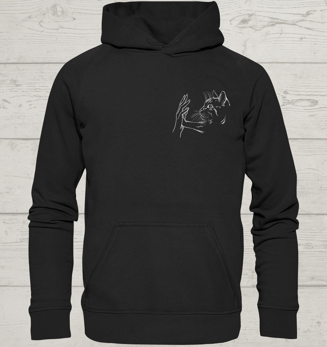 Pfoten Berührung - Brusttasche - Unisex Hoodie