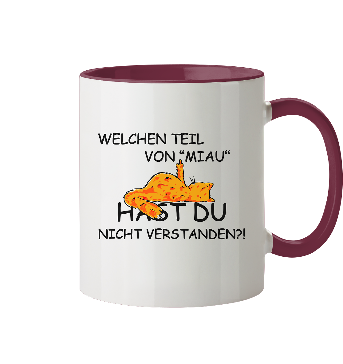 Miau - Tasse zweifarbig