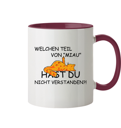 Miau - Tasse zweifarbig